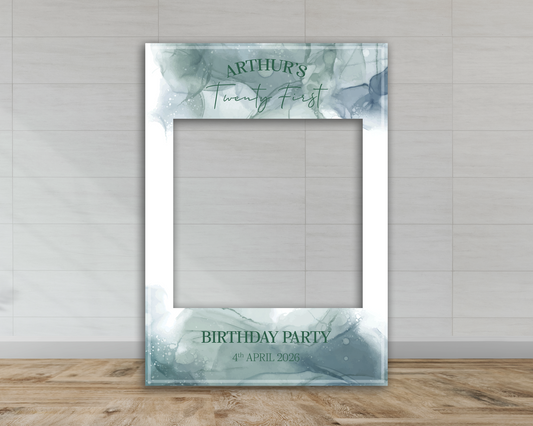 Green & Blue Watercolour | Birthday Selfie Frame