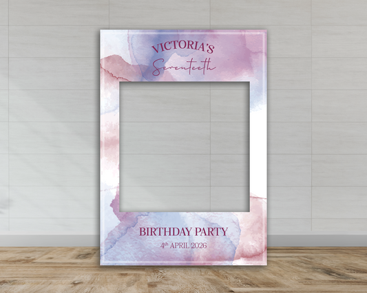 Pink & Purple Watercolour | Birthday Selfie Frame