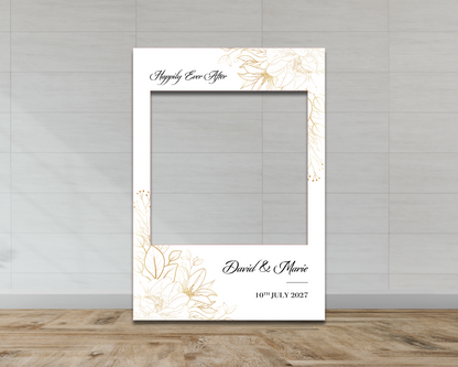 White & Gold Wedding Selfie Frame