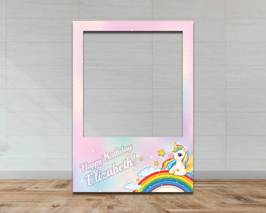 Childrens Party Selfie Frame | Rainbow Unicorn