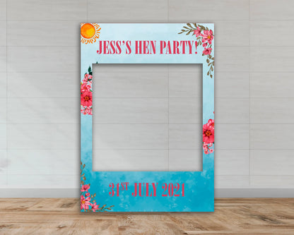 Hen Do Selfie Frame | Watercolour Sky & Flowers