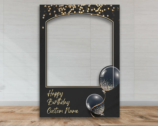 Birthday Selfie Frame | Black Balloons