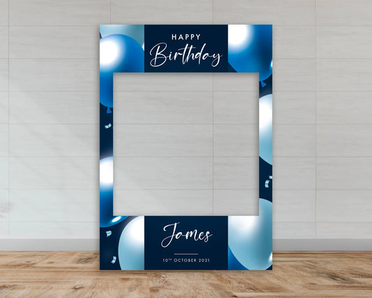 Birthday Selfie Frame | Blue Balloons