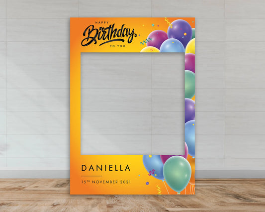 Birthday Selfie Frame | Colourful Balloons