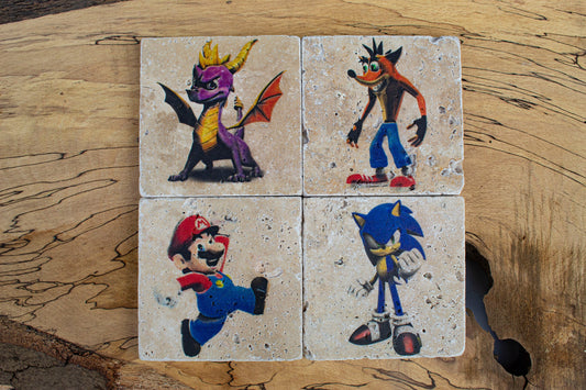 Stone Coasters: Retro Gaming Collection (Set Of 4)