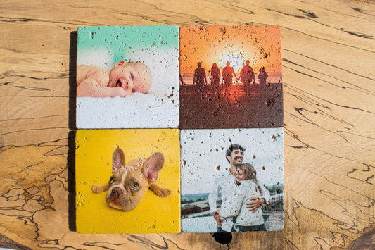 Personalised Photo Stone Coasters (Set Of 4)