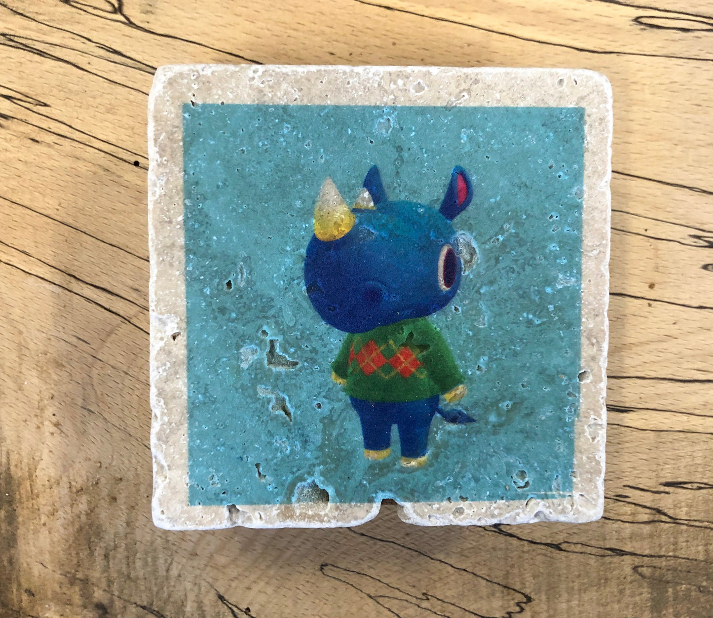 Stone Coasters: Animal Crossing Character Collection (Set Of 4) | House Gift | Natural Stone