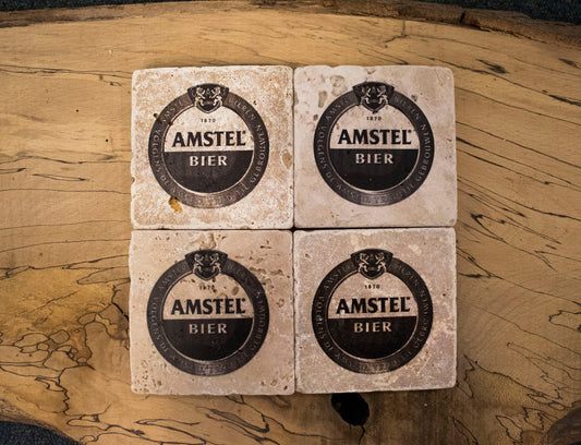 Stone Coasters: Amstel Beer Collection (Set Of 4) | Drink Coasters