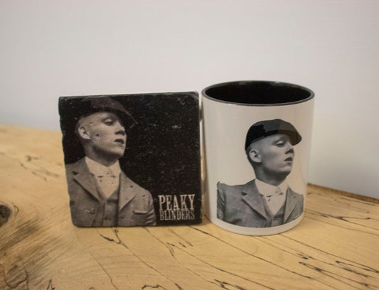 Stone Coasters & Mug Set: John Shelby | Peaky Blinders Gift