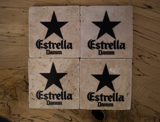 Stone Coasters: Estrella Beer Collection (Set Of 4) | Drink Coasters