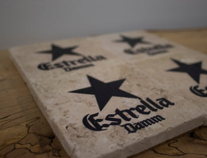 Stone Coasters: Estrella Beer Collection (Set Of 4) | Drink Coasters