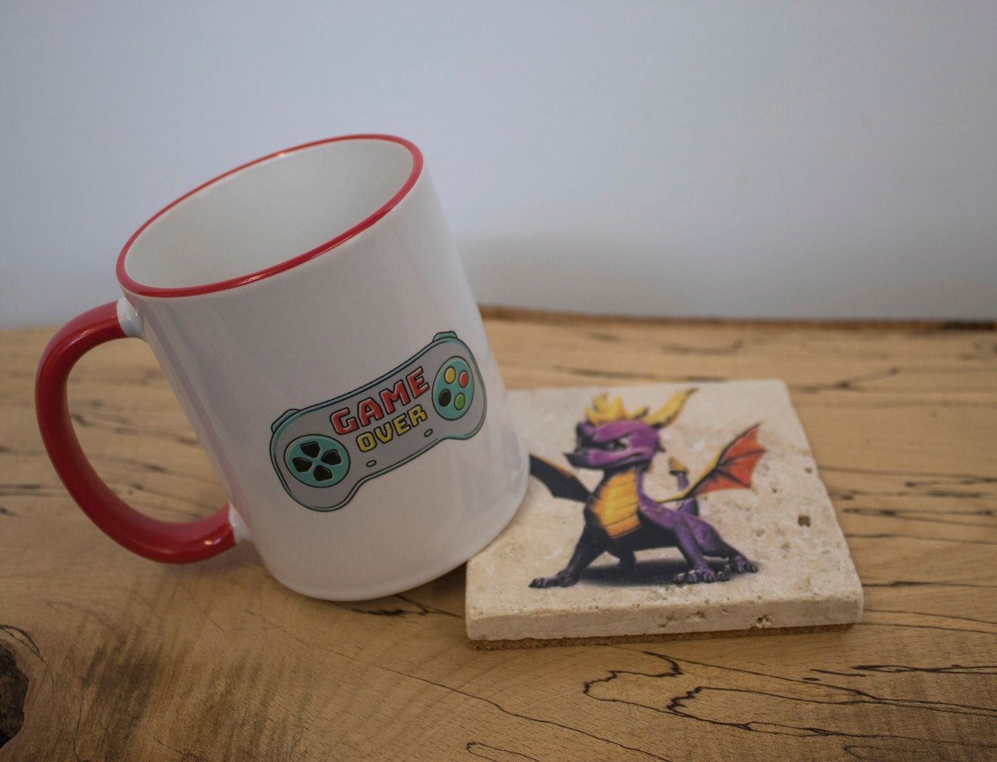 Stone Coasters & Mug Set: Spyro The Dragon | Retro Gaming Gift