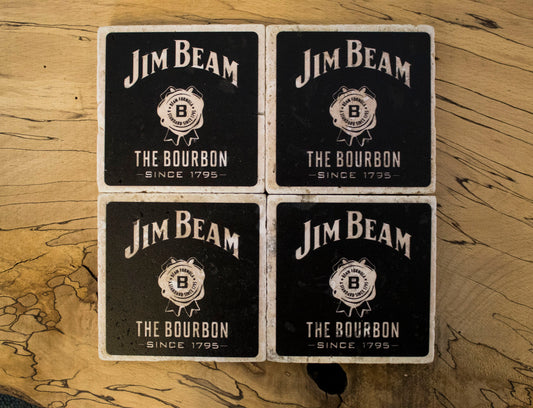 Stone Coasters: Jim Beam Whiskey Collection (Set Of 4)