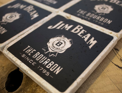Stone Coasters: Jim Beam Whiskey Collection (Set Of 4)