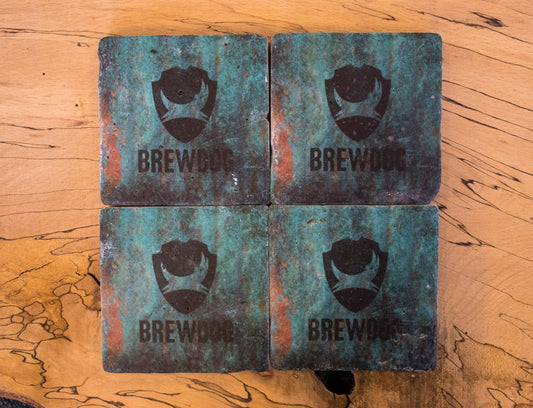 Printed Stone Coasters | Brewdog (Set Of 4) | Drink Coasters | Natural Coasters