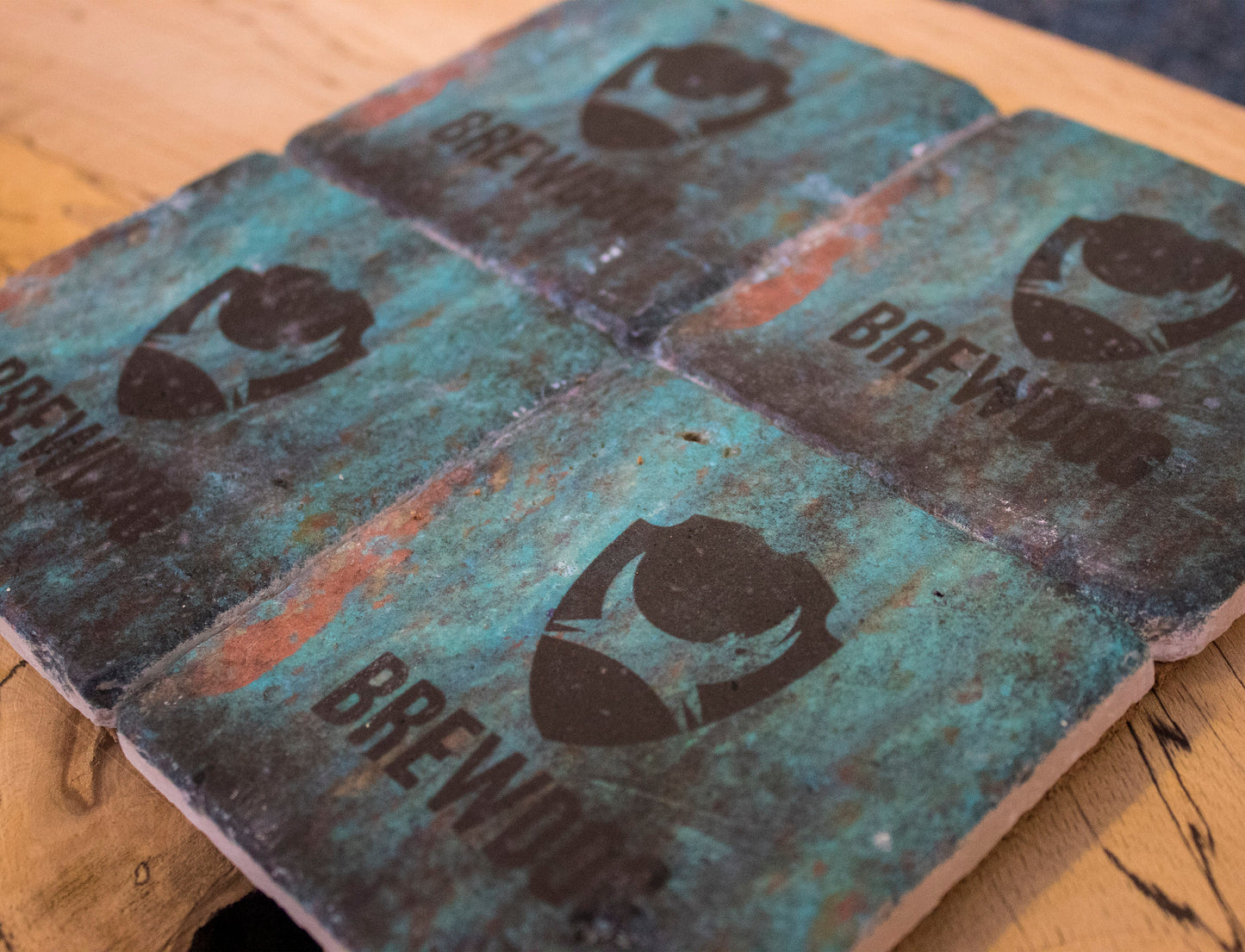 Printed Stone Coasters | Brewdog (Set Of 4) | Drink Coasters | Natural Coasters