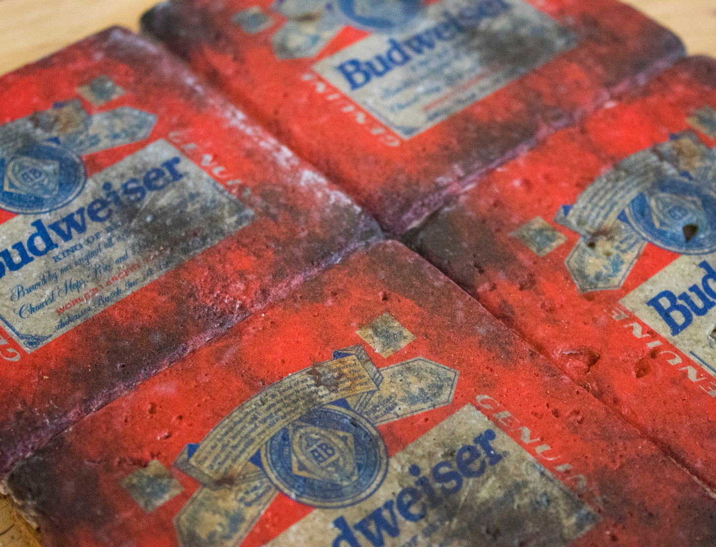 Printed Stone Coasters | Budweiser (Set Of 4) | Drink Coasters | Natural Coasters