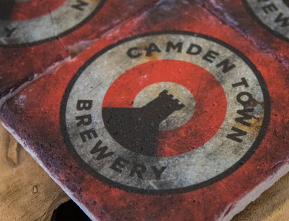 Printed Stone Coasters | Camden Town Brewery (Set Of 4) | Drink Coasters | Natural Coasters