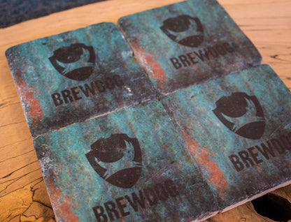 Printed Stone Coasters | Brewdog (Set Of 4) | Drink Coasters | Natural Coasters