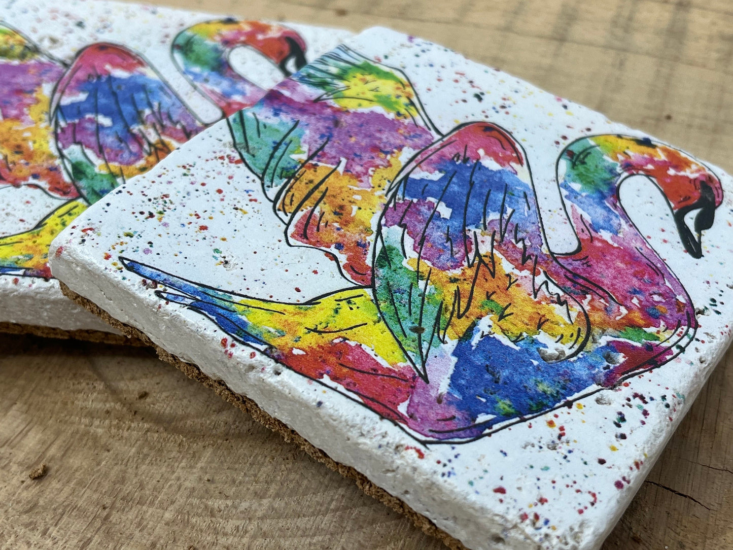Stone Coasters: Swan - Artwork by Katie Goddard  (Set of 4)