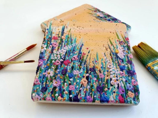 Stone Coasters: Spring - Artwork by Katie Goddard  (Set of 4)