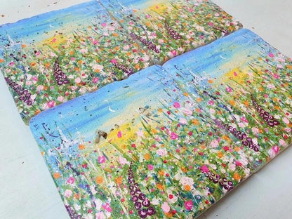 Stone Coasters: Summer Love - Artwork by Katie Goddard  (Set of 4)