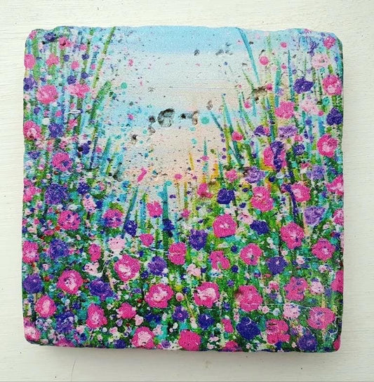 Stone Coasters: Daisy - Artwork by Katie Goddard  (Set of 4)